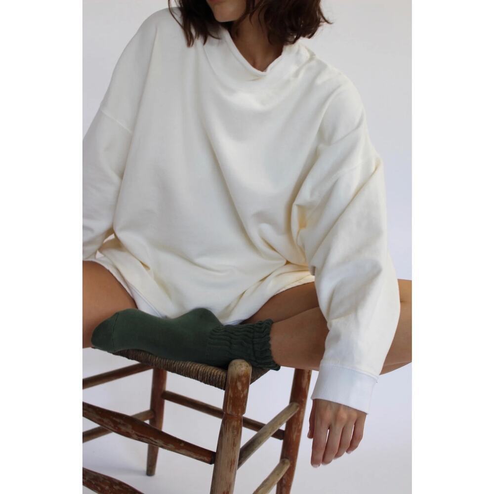 We the Free Free People White Cotton T-Shirt Longsleeve Lightweight Size Small